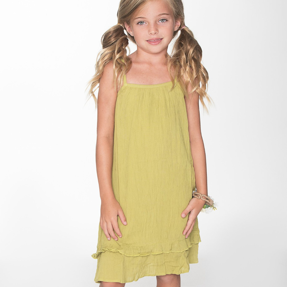 NEW Boho Kids Lime Green Frill Dress